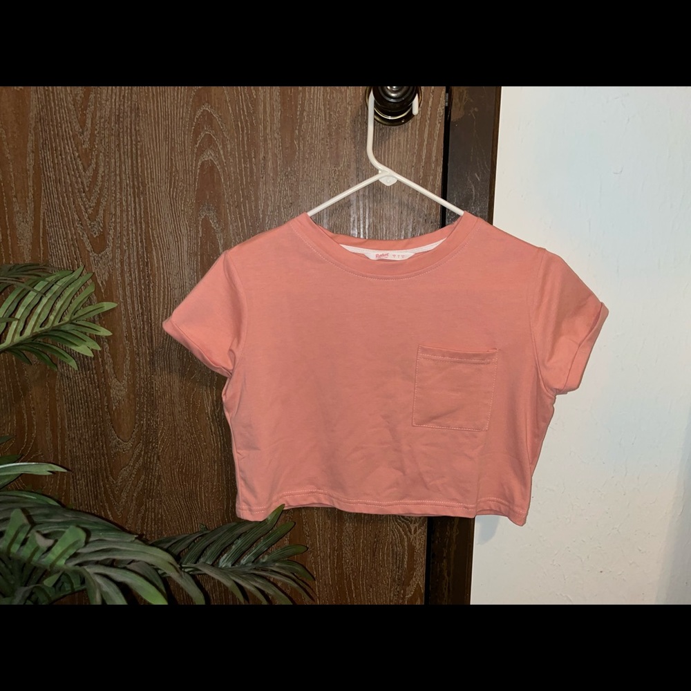 Peach crop top from romwe